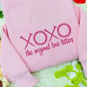 Religious Valentines Day Embroidered Sweater